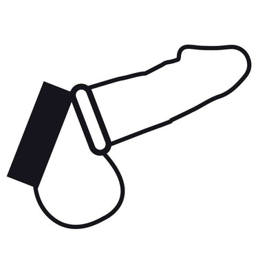 Anello per Pene e Testicoli in Metallo Nero - Maggiore Durata Erezioni